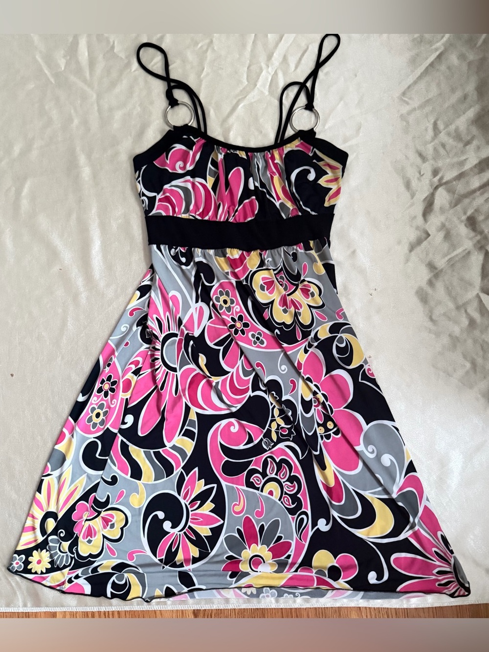 Ice Vanilla Vintage Y2K Floral Paisley Spaghetti Strap Dress Size M